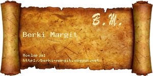 Berki Margit névjegykártya